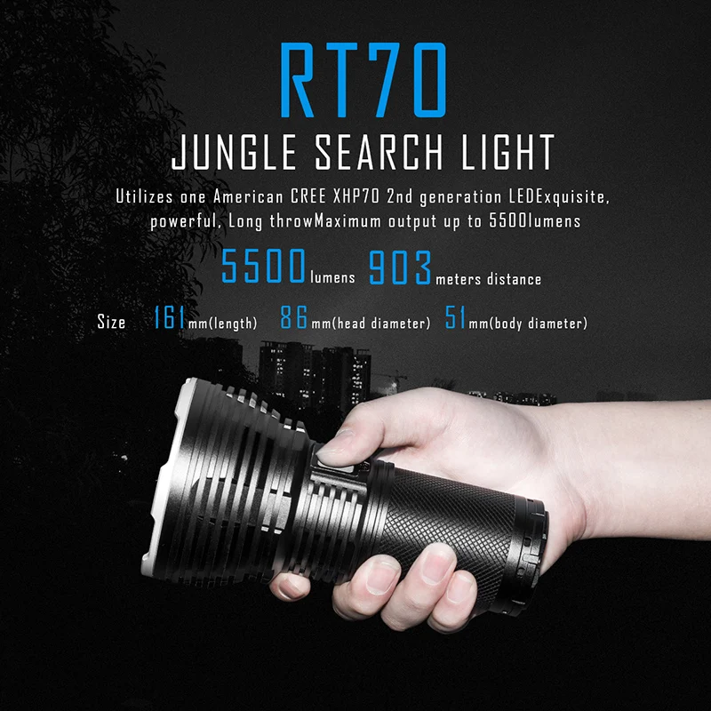 IMALENT RT70 Мощный светодиодный фонарь CREE XHP70.2 5500 люмен 18650 Водонепроницаемый светодиодный фонарик Магнитный перезаряжаемый светодиодный свет
