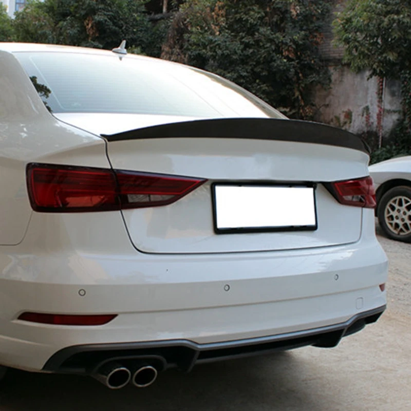 HK стиль для Audi A3 седан спойлер A3 S3 Углеродного Волокна Задняя накладка на Багажник крыло стекло черный отделка 2013- для A3