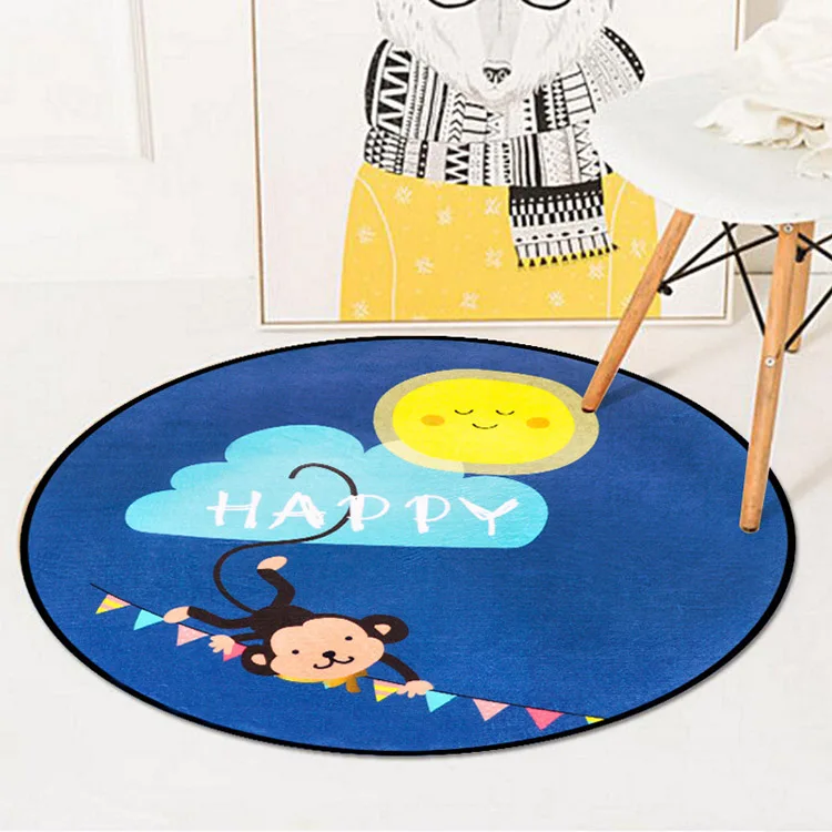 monkey Cartoon Animal Kids Room Play Tents Carpet Owl/Cat/Baby Bedroom Anti-skid Crawling Carpets Living Room Coffee Table Floor Mats - Цвет: monkey