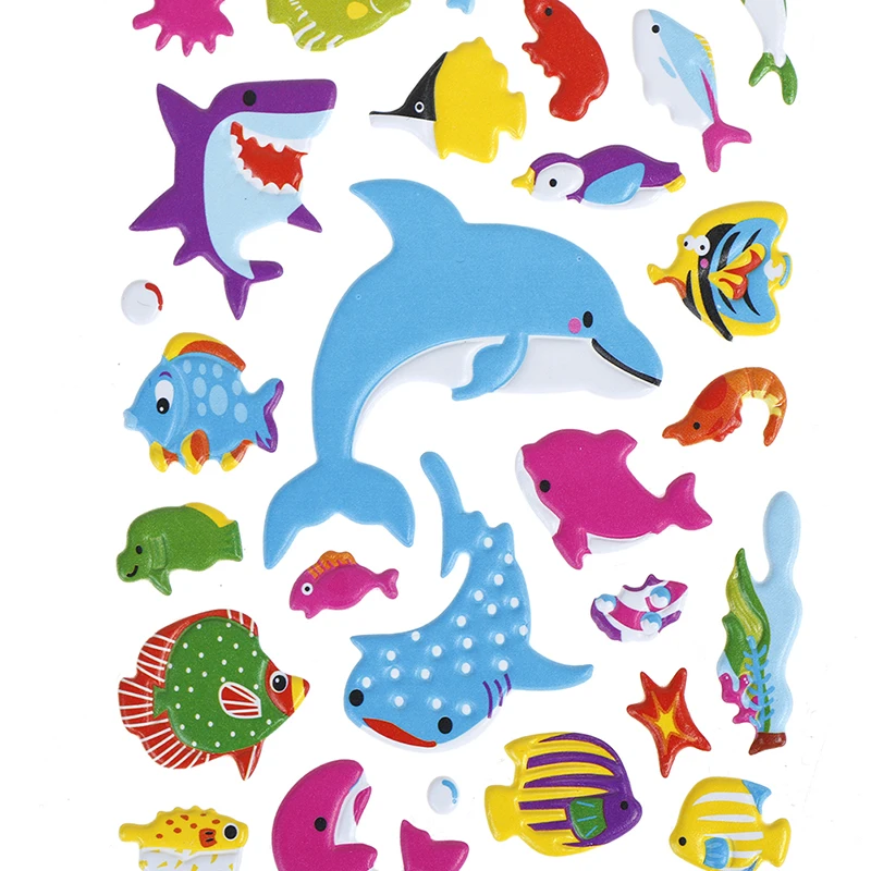 1 PC 3D Cartoon Fish Wall Kids Toys Bubble Stickers Teacher baby Gift Reward PVC Sticker Birthday gift | Игрушки и хобби