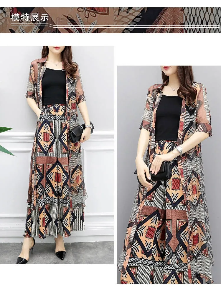 Набор из 3 предметов с цветочным принтом, женский модный костюм Conjunto Feminino, новинка, летний костюм, ансамбль женский Survetement