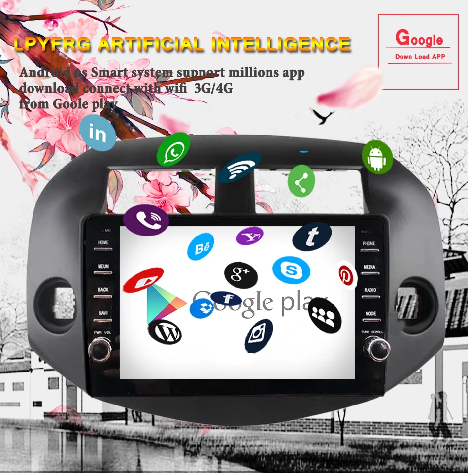 9 дюймов Android 10,0 Автомобильный dvd плеер для Toyota RAV4 для Toyota Previa Rav 4 2007-2011 автомобиля gps-навигация, радио, стерео магнитофон BT wifi карта