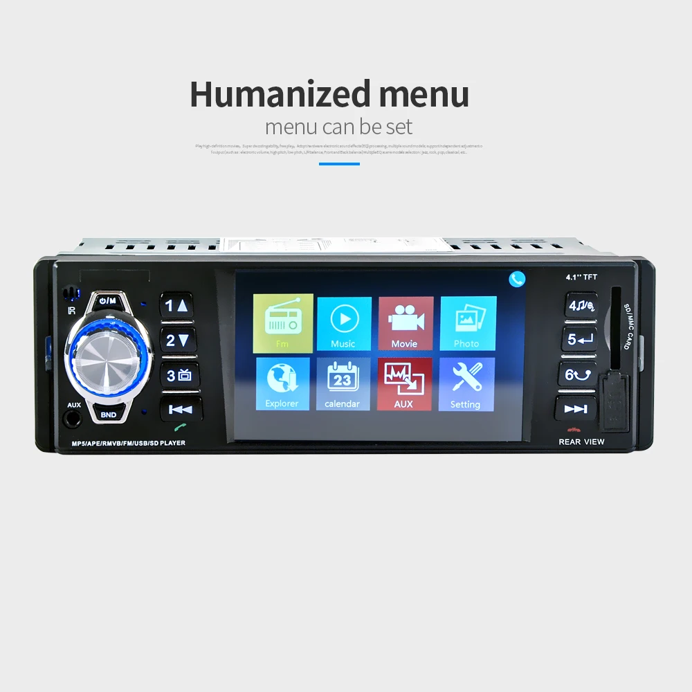 2018 Новый 4.1 дюймов 1 DIN HD экран Car Audio Mp3 Mp5 12 В стерео видео Поддержка USB FM TF AUX