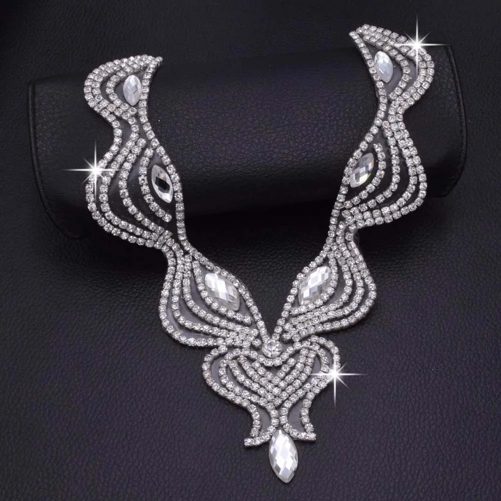 2 шт. вечернее платье с розами ткань свадебные воротники стразы аппликация