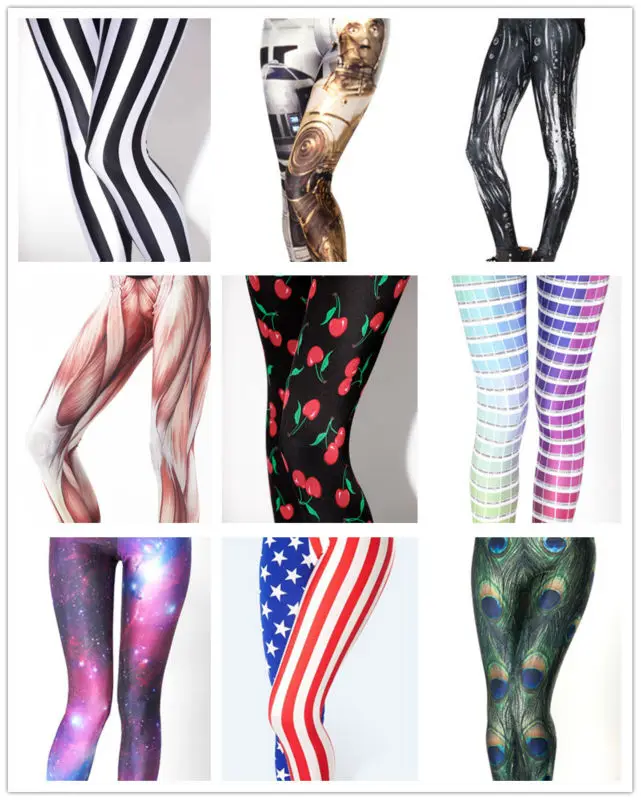 Новое поступление модные черные леггинсы для фитнеса с 3D принтом galaxy эластичные