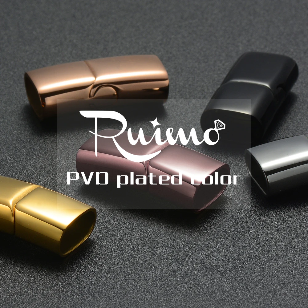Магнитные застежки RUIMO черного золота 316l из нержавеющей стали 10 мм 12 мм плоские застежки для браслетов