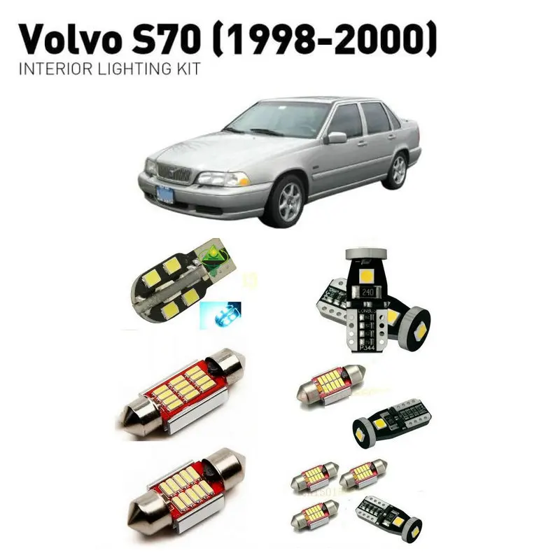 Светодиодные внутренние светильники для volvo s70 1998-2000 8 шт. светодиодные фонари для автомобилей комплект освещения автомобильные лампы Canbus