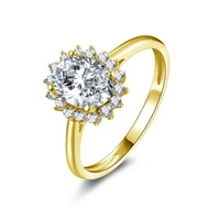 qyi 14k solid yellow gold halo ring for women oval moissanite diamond wedding engagement rings