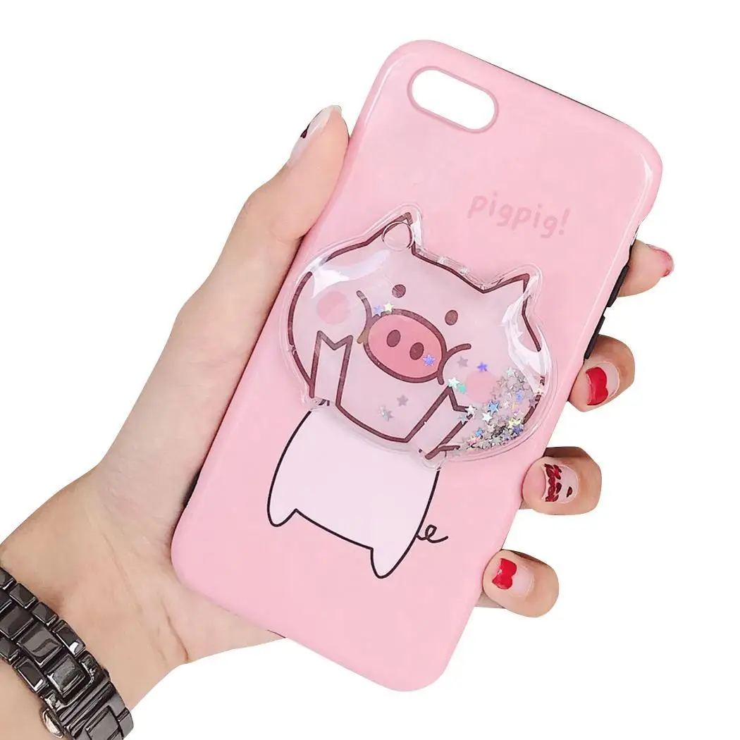 Cartoon Animal Pattern Soft TPU Phone Case Cover For Pig iPhone Pink |