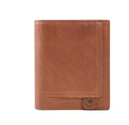 Brown rfid wallet Многофункциональный мужской кошелек из натуральной кожи Crazy Horse, RFID, мужской кошелек из воловьей кожи, мужской кошелек для кредитных карт, кошельки - Цвет: Brown rfid wallet
