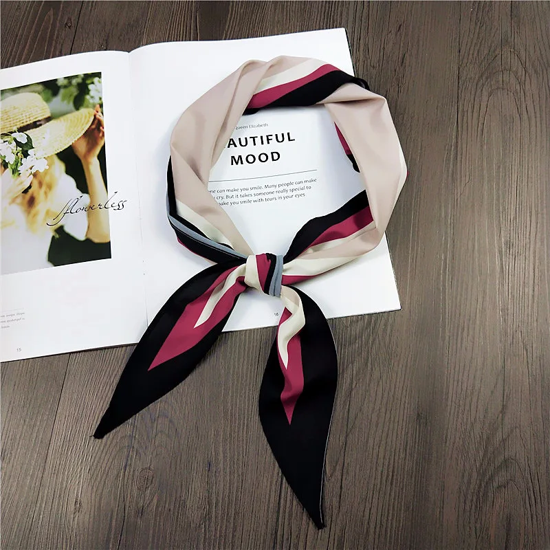 Hot Sale Silk Scarf Women Shawl Decoration Wrist Strap Banded Belt Cartoon Floral Headband Ribbon Scarves Spring Summer | Аксессуары для