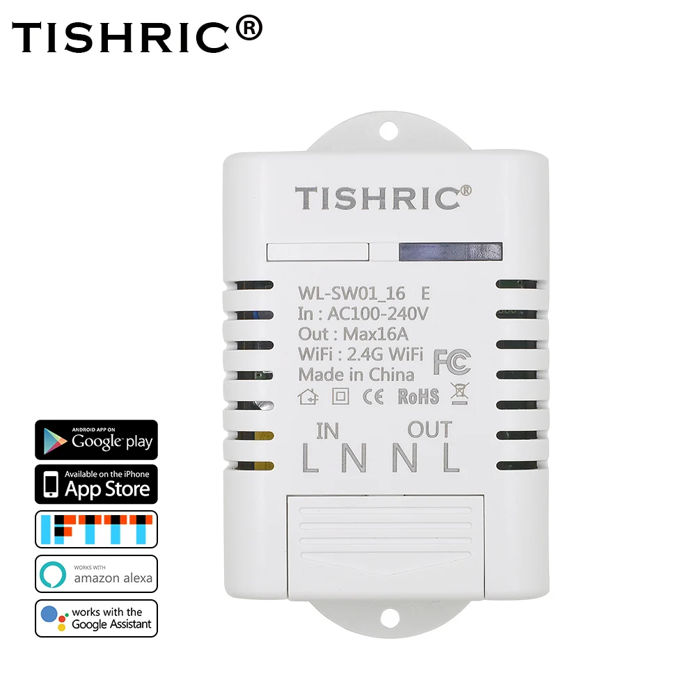 TISHRIC базовый wifi модуль/светильник 10A/16A/220 В прерыватель Domotica умный дом автоматизация контроллеры работают с Alexa