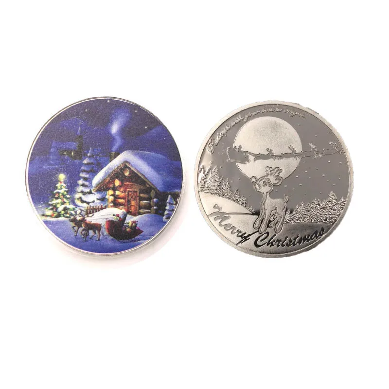 

Festival Souvenir Gifts Metal Coin Christmas Day Snow Man Commemorative Coin 999.9 Silver Plated Silver Coins for Child