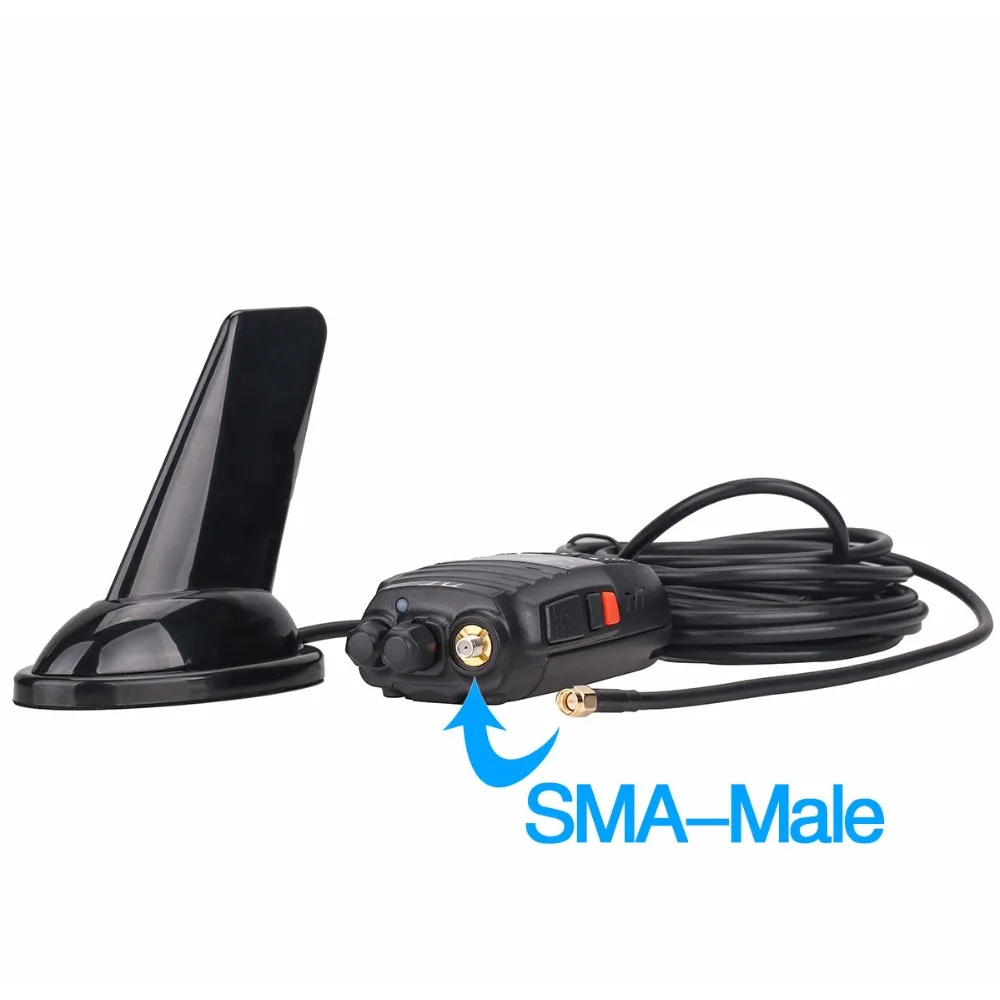 ABBREE Shark Fin Двухдиапазонная SMA-M Мужская антенна для Yaesu Vertex VX-3R VX-7R TYT TH-UV8000D MD-380 рация