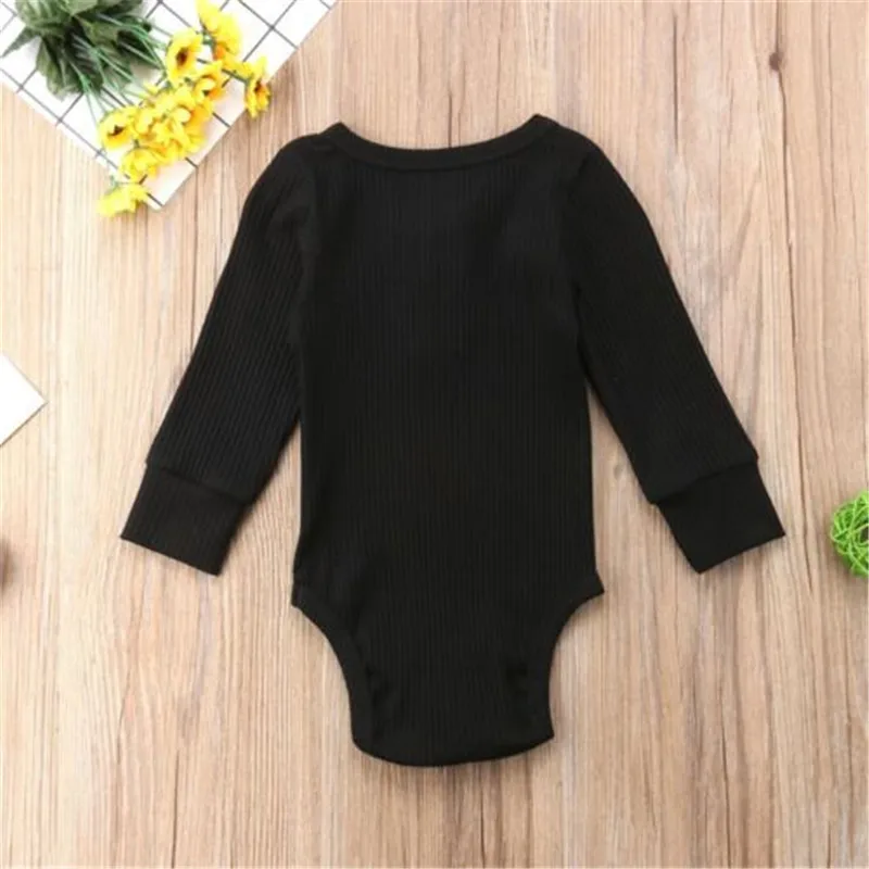 Hot Newborn Baby Girl Boy Solid Long Sleeve Romper arrival Toddler Jumpsuit Playsuit Outfits Sweater One-pieces Clothes 0-24M | Детская
