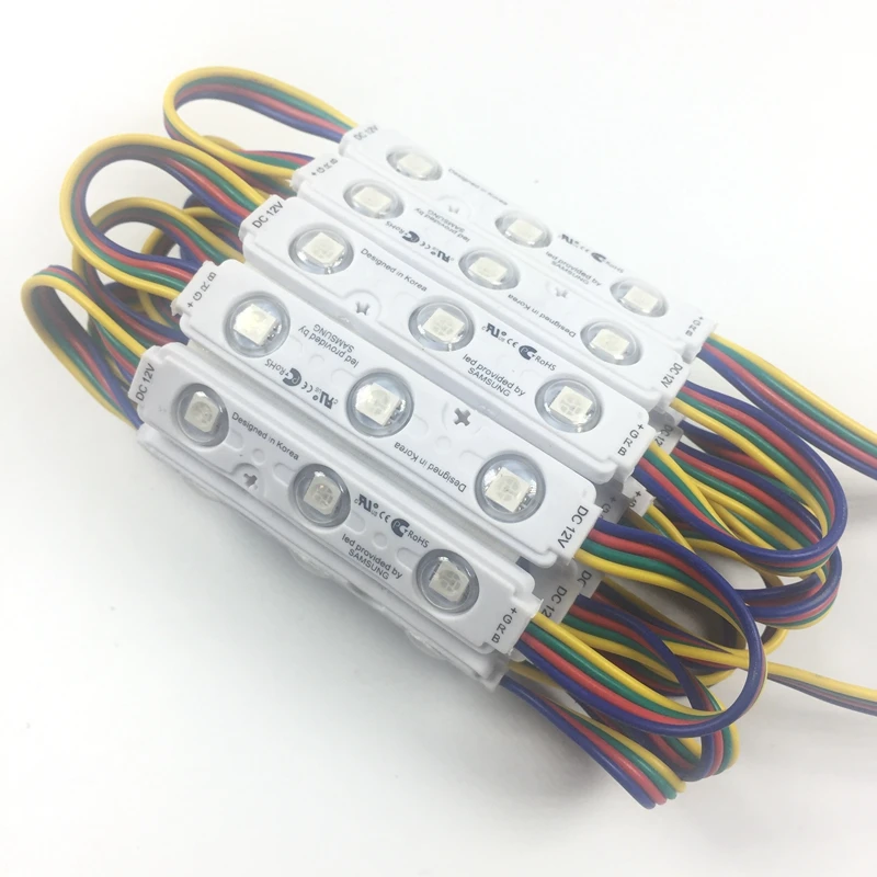 500 шт. 5050 SMD RGB 3 впрыскивасветодиодный светодиодный модуль с объективом 12 В