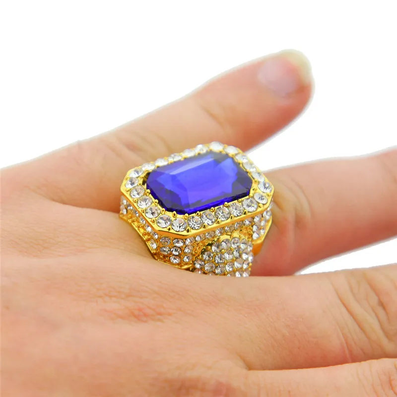 Europeantide бренд золотое покрытие Медуза полный дрель кольцо хип-хоп изделия