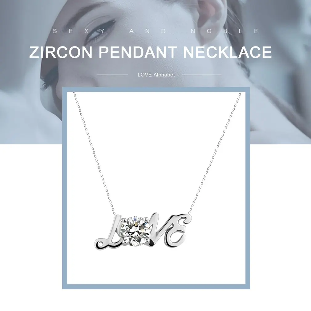 Romantic LOVE Necklace Fashion Jewelry Elegant Woman Luxury Charming Link Chain Lady Ornaments Gift | Украшения и аксессуары