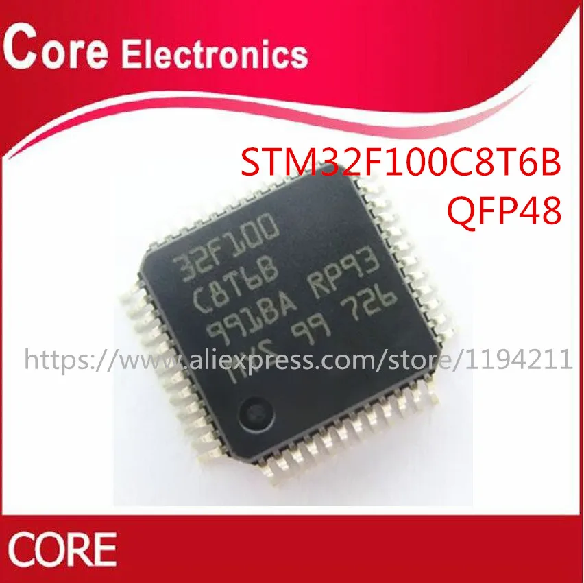 2 шт. STM32F100C8T6B QFP32 32F100C8T6B QFP MCU оригинальный IC|Интегральные схемы| |