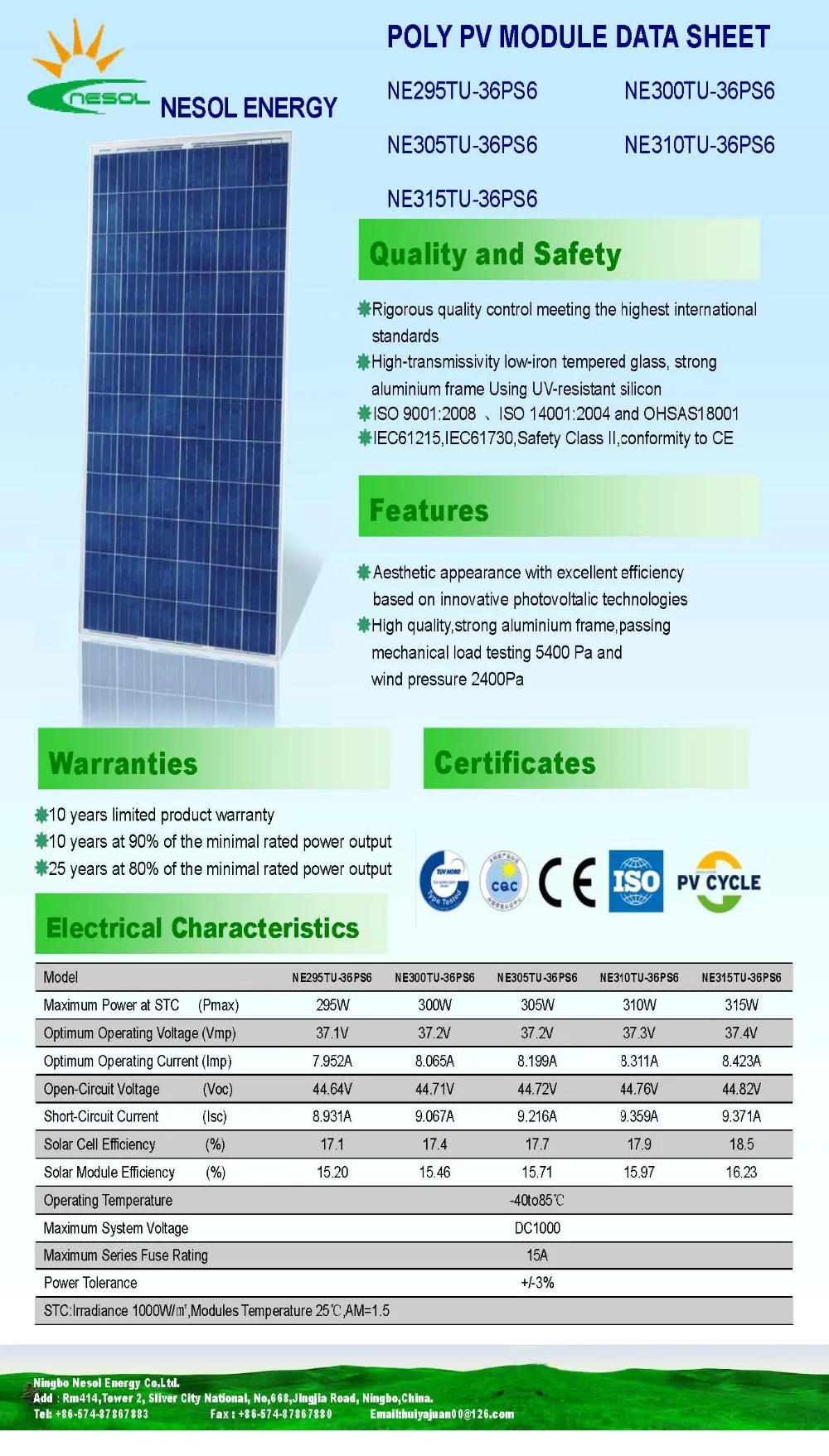 295 W, 300 W, 305 W, 310 W, 315W 24V 72 ячейки мощностью мульти/поликристаллические солнечные панели, рамка фотогальванического модуля для 18В домашняя система и приложения