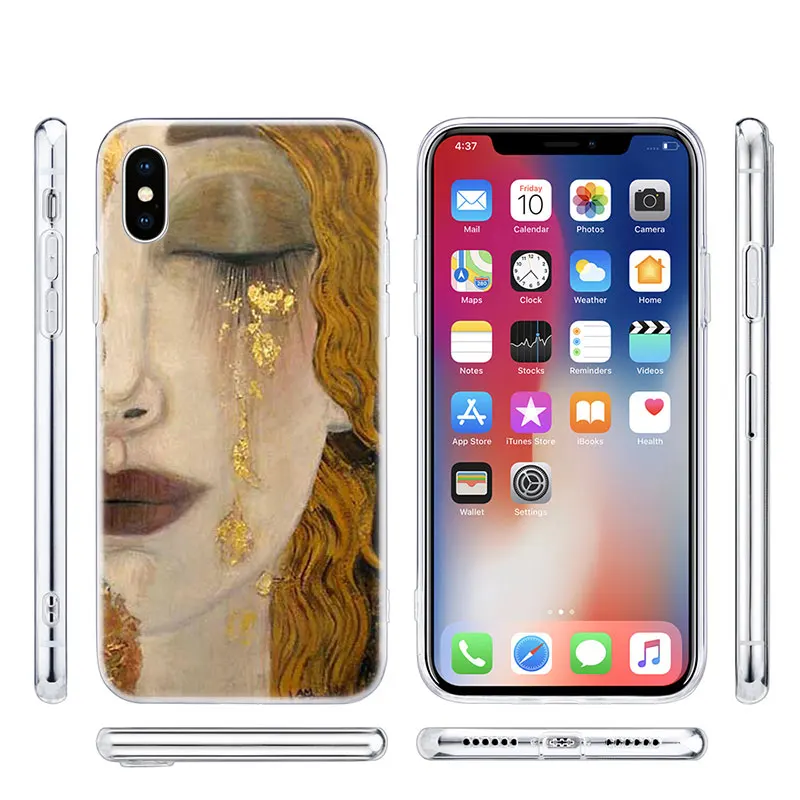 Модный силиконовый чехол The Kiss by Gustav KT для Apple iPhones 11 Pro XS Max X XR 7 8 6 6s Plus 5S SE мягкий из
