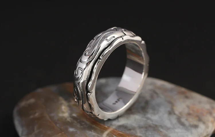 S925 чистое серебряное кольцо, тайское серебро, украшения xiangyun, потраченное состояние, кольцо, восстанавливающее древние пути, для мужчин и женщин