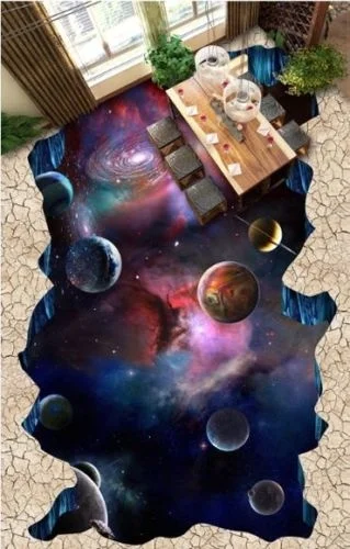 

[Self-Adhesive] 3D Galaxy Planets 32 Non-slip Waterproof Photo Self-Adhesive Floor Mural Sticker WallPaper Murals Print Decal