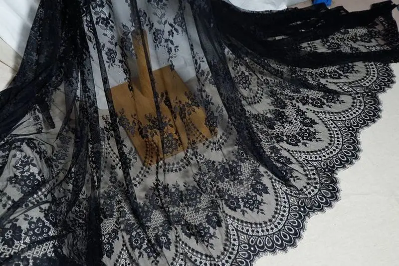 GLace 3M/Lot African Lace French Eyelash Fabric Embroidered DIY Clothing Wedding Dress Table Flag Accessories TX649 | Дом и сад