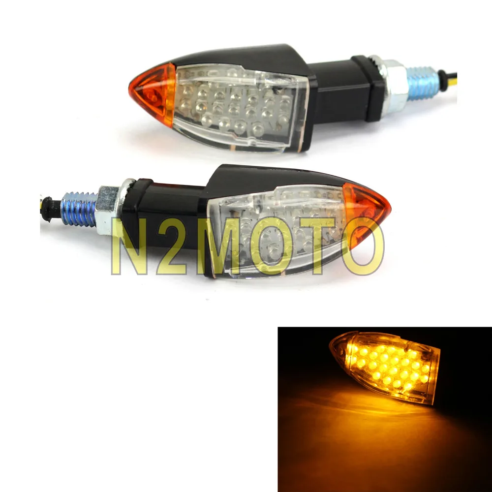 

1 Pair Black Motorcycle Turn Signal Light LED Indicator Flasher 8mm Mount Blinker for Yamaha Honda CBR GSXR WR YZF