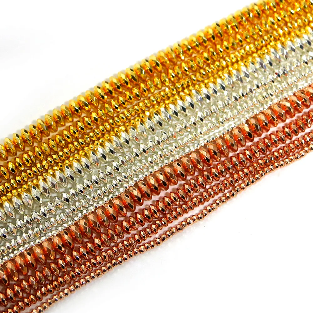 Горячая мода граненые плоские гематитовые бусины из натурального камня для