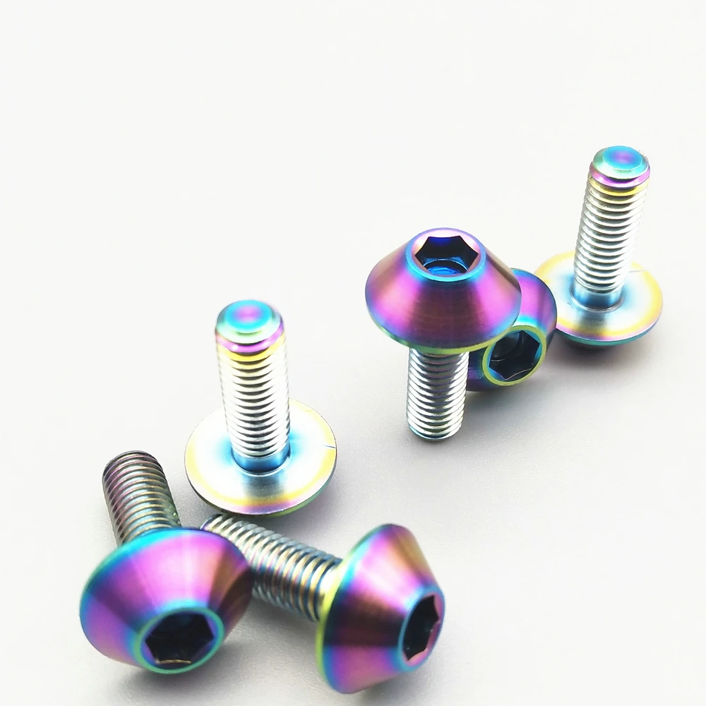 Титановые болты M5 M5x15mm тормозной болт Ti DIY разноцветный зонтик Шестигранная розетка титановые винты Ti крепеж 6 шт