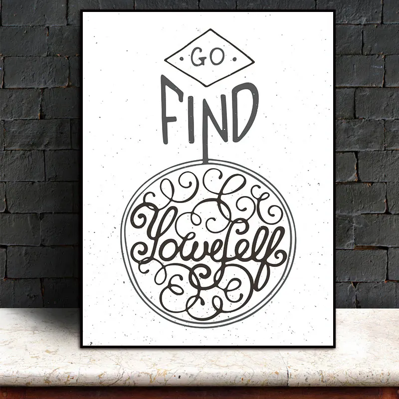 Go найти вдохновение Цитата холст Книги по искусству печати живопись плакат