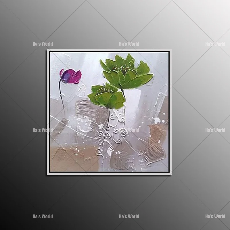 Ручная роспись маслом на холсте нож красный цветок картина абстрактная