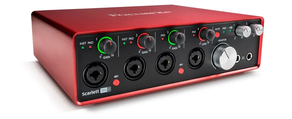 Focusrite Scarlett 18i8(2nd Gen) 18 в/8 Выход USB аудио интерфейс четыре Focusrite микрофон предусилители профессиональная Запись Звуковая карта