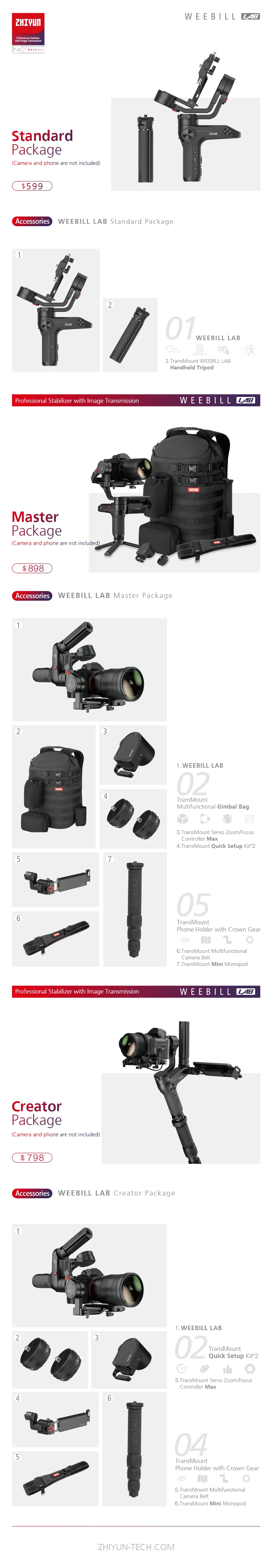 Zhiyun weebill лаборатории карданный 3-осевой Ручной Стабилизатор Для беззеркальных Камера Lumix GH5S GH5 sony A9 A7S2 PK DJI Ronin S Moza
