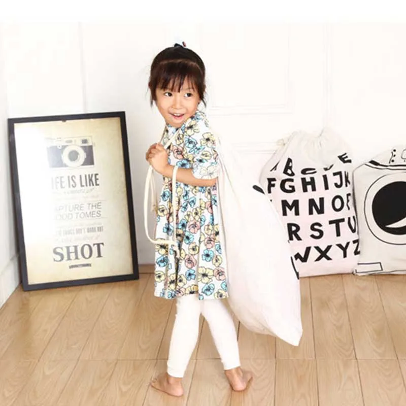 Холщовая Сумка на шнурке с медведем и надписью |