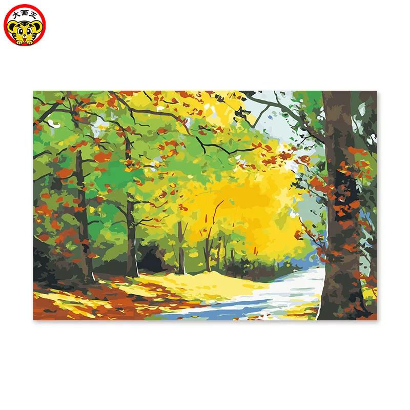 Картина по номерам художественная краска осенние листья осенний пейзаж деревья