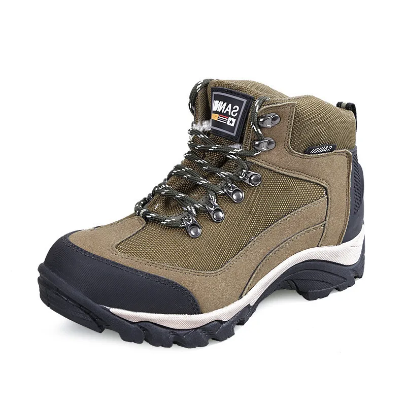 Мужские зимние плюшевые теплые ботинки с шерстяной подкладкой для активного