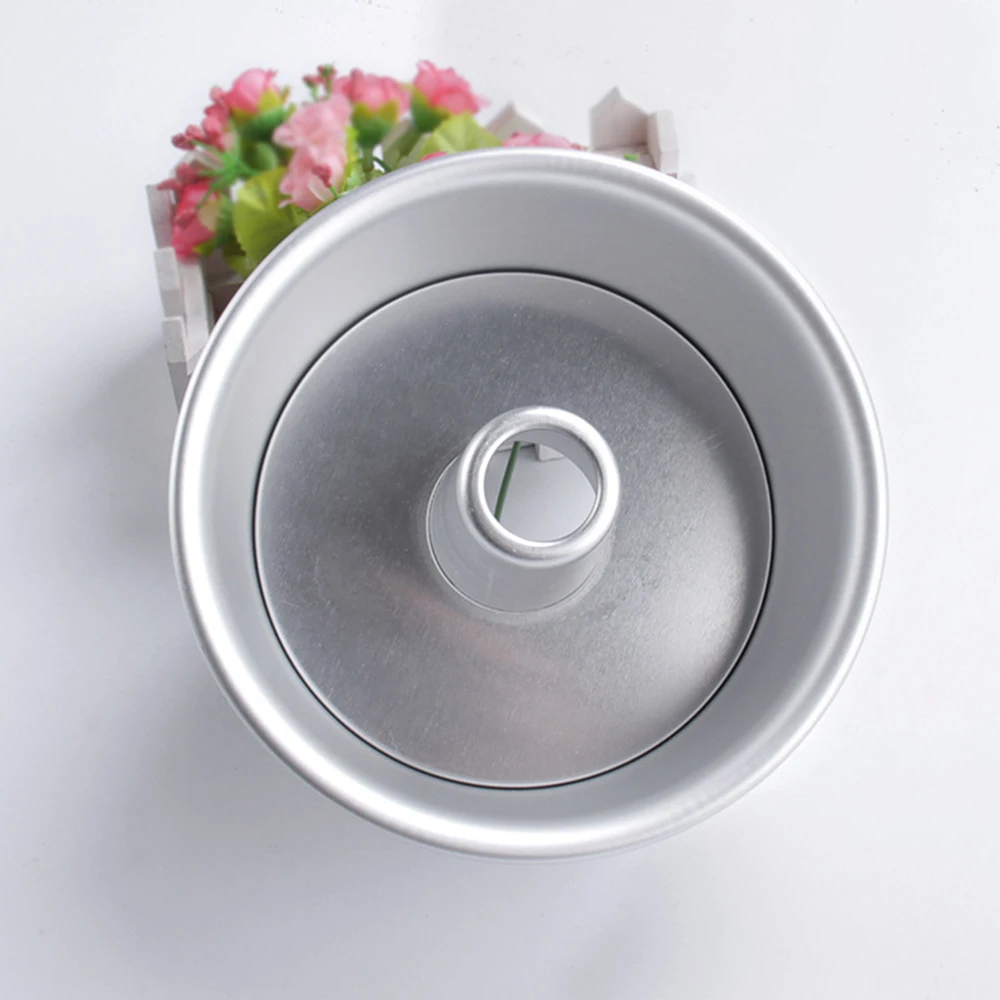Aluminum Alloy Cake Mold Round Pan Tool Removable Bottom Hollow Chimney DIY Baking Tools 6 inch | Дом и сад
