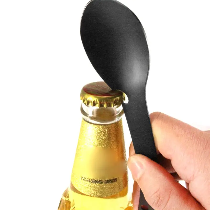 Многофункциональная кухонная посуда для кемпинга открывалка бутылок с ложкой и