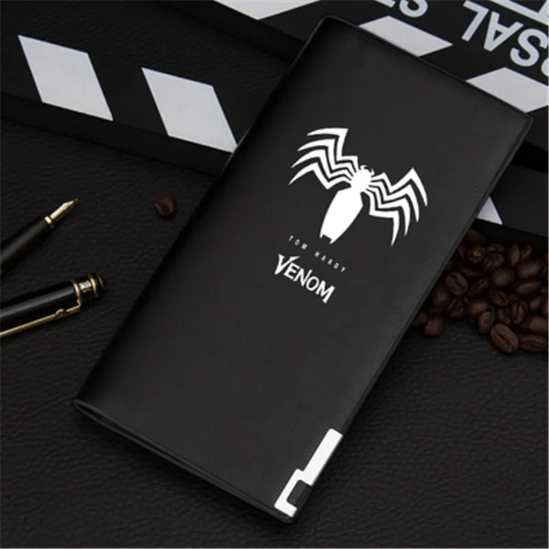Светящийся кошелек Venom для карт, кошелек, сумка с черепом из искусственной кожи, короткий кошелек с принтом, мультяшная сумка для денег, держатель для карт, Длинный кошелек, подарок - Цвет: Style 15