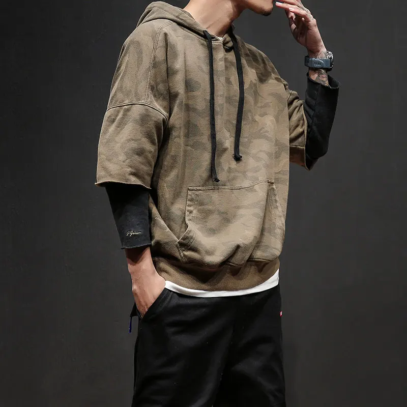 JCCHENFS Камуфляжный худи мужской хип хоп стиль негабаритных Осень Толстовка Мода