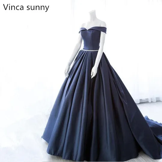 

Vinca sunny New Luxury Satin Long Evening Dress With Belt Sexy Sleeveless Prom Formal Gown Robe De Soiree