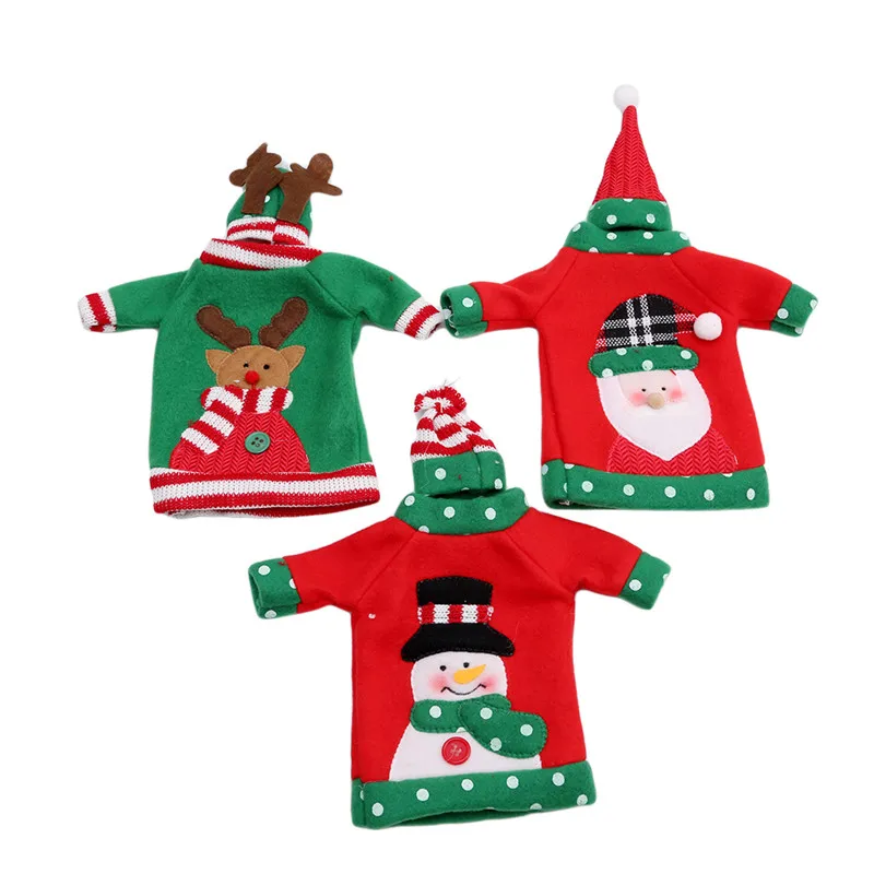 Крышка для бутылки с красным вином сумки милый красное вино Рождественский чулок