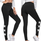 Леггинсы женские эластичные для фитнеса, дышащие облегающие брюки-карандаш, с принтом звезд, спортивные Леггинсы для тренировок, 2019