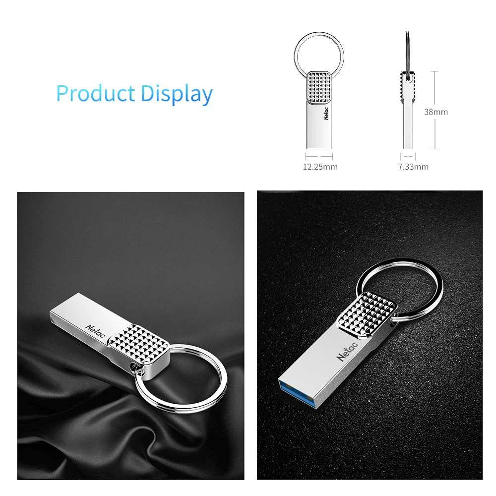 Netac U276 флеш-накопитель USB 3,0 Bling противоскользящие 32 GB Aluninum Alloy Stick USB3.0 32 GB металлические флешки U диск с подвесным кольцом