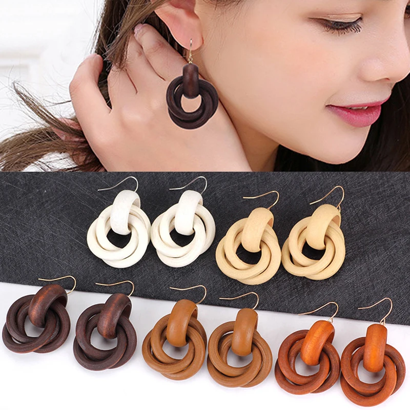 Женские деревянные серьги подвески 1 пара|womens dangle earrings|dangle earringsfashion earrings |