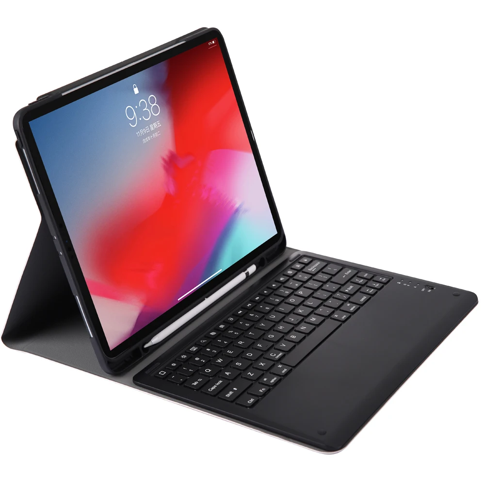 Чехол с клавиатурой для Apple iPad Pro 12,9 A1876 a1983a1895, чехол с Bluetooth клавиатурой, умный кожаный чехол с карандашом+ пленка+ ручка