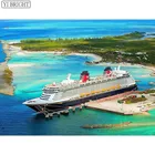 Алмазная вышивка, пейзаж, мозаика, живопись 5D, сделай сам, алмазная живопись, Круизный корабль, украшение дома, полный квадраткруглая дрель XY1
