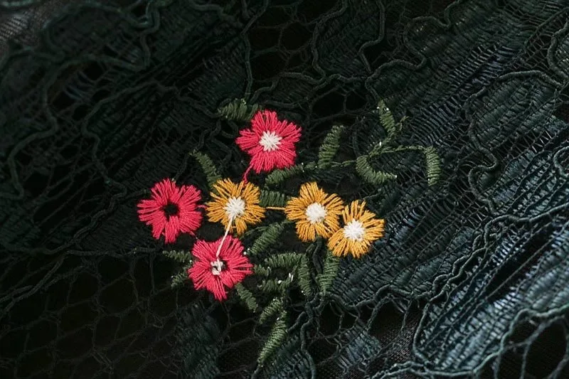 Женское кружевное мини-платье VOGUEIN винтажное Прозрачное платье с цветочной